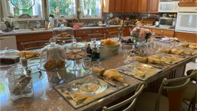 Hidden Ridge breakfast spread — elegantly set dining table